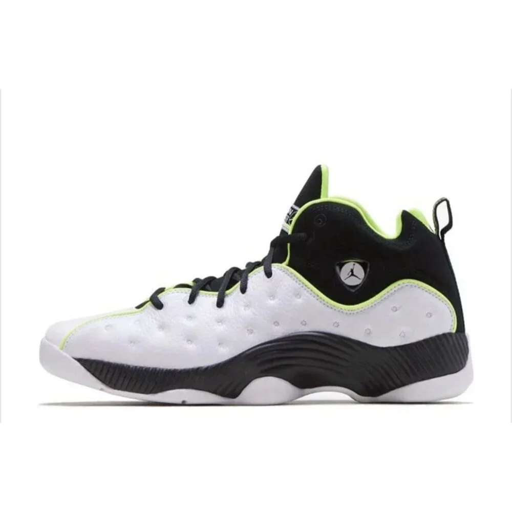NIKE JORDAN JUMPMAN TEAM II SIZE 9.5( 819175 -102 ) WHITE / VOLT-BLACK-WOLF GREY - Picture 5 of 7